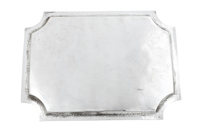 Lot 530 - AN ENGRAVED PERSIAN SILVER TRAY