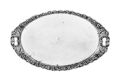 Lot 269 - A late 19th century Egyptian unmarked silver twin handled tray, circa 1880