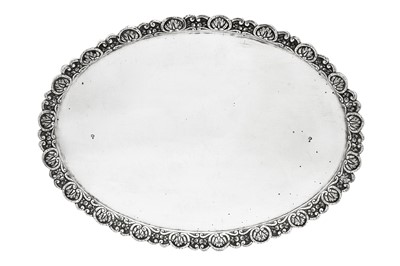 Lot 275 - A large mid- 19th century Ottoman Turkish 900 standard silver tray, Tughra of Sultan Abdulmejid I (1839-61)