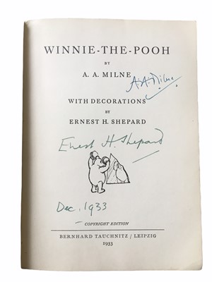 Lot 608 - Milne (A.A.) Winnie the Pooh. Signed by the Author and Illustrator.