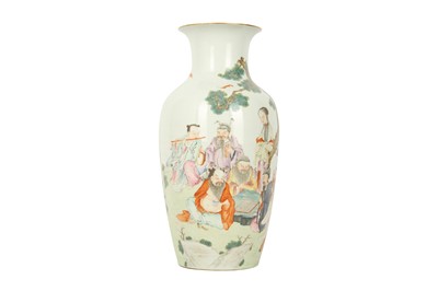 Lot 390 - A CHINESE FAMILLE ROSE 'EIGHT IMMORTALS' VASE.