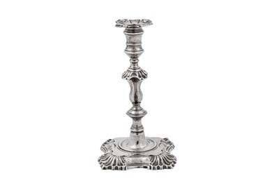 Lot 688 - An early George III sterling silver taperstick, London 1762 by William Cafe