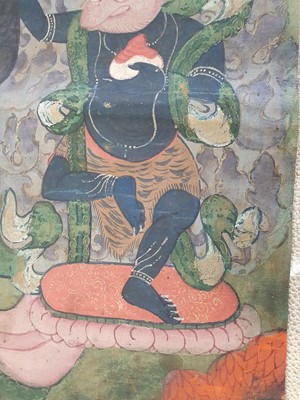 Lot 247 - A LARGE THANGKA OF SIMHAVAKTRA DAIKINI.