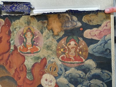 Lot 247 - A LARGE THANGKA OF SIMHAVAKTRA DAIKINI.