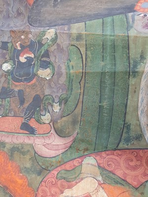 Lot 247 - A LARGE THANGKA OF SIMHAVAKTRA DAIKINI.