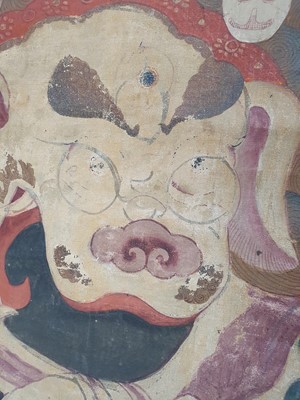 Lot 247 - A LARGE THANGKA OF SIMHAVAKTRA DAIKINI.