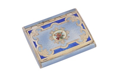 Lot 112 - An early 20th century Austrian 900 standard silver gilt and guilloche enamel cigarette case, Vienna circa 1920 by Hillebrand and Co (active circa 1918-21)
