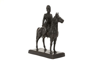 Lot 1083 - A BRONZE EQUESTRIAN FIGURE OF KING CHULALONGKORN.