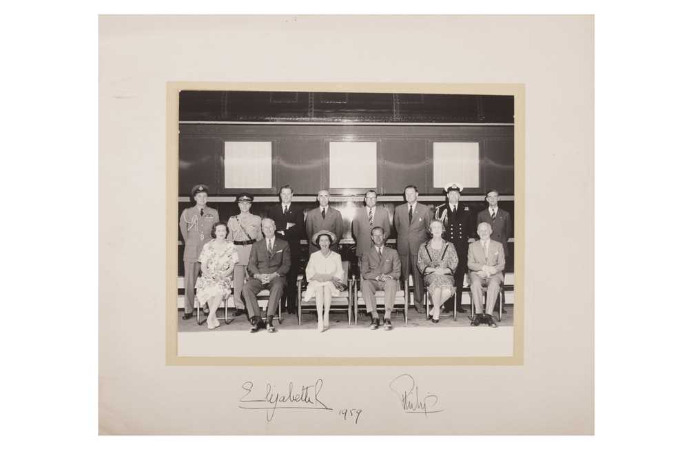 Lot 73 - A LARGE BLACK AND WHITE PHOTOGRAPH OF H.M. THE QUEEN AND PRINCE PHILIP