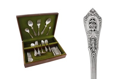 Lot 474 - A mid-20th century American sterling silver table service of flatware / canteen, Connecticut circa 1940 by R. Wallace and Sons