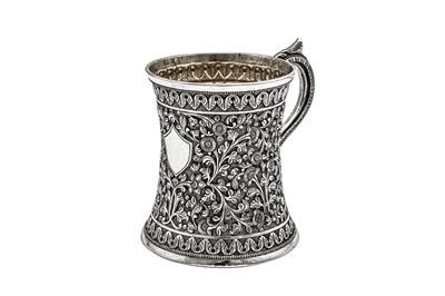 Lot 169 - A late 19th century Anglo – Indian silver mug, Cutch circa 1880