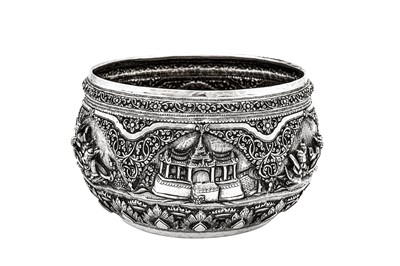 Lot 199 - An early 20th century Burmese unmarked silver bowl, Rangoon circa 1910