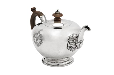 Lot 668 - A George III sterling silver teapot, London 1815 by Robert Garrard I (reg. 11th Aug 1802)