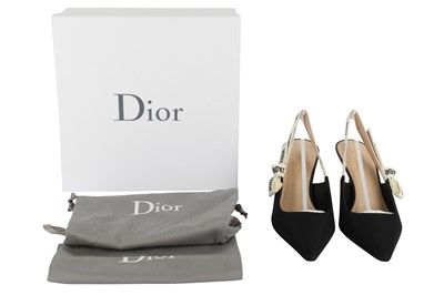 Lot 358 - Christian Dior Black J'adior Heeled Slingback  - Size 38