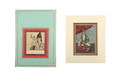 Lot 172 - THREE QAJAR WATERCOLOURS OF TRADESMEN AND TWO PORTRAITS OF YOUTHS