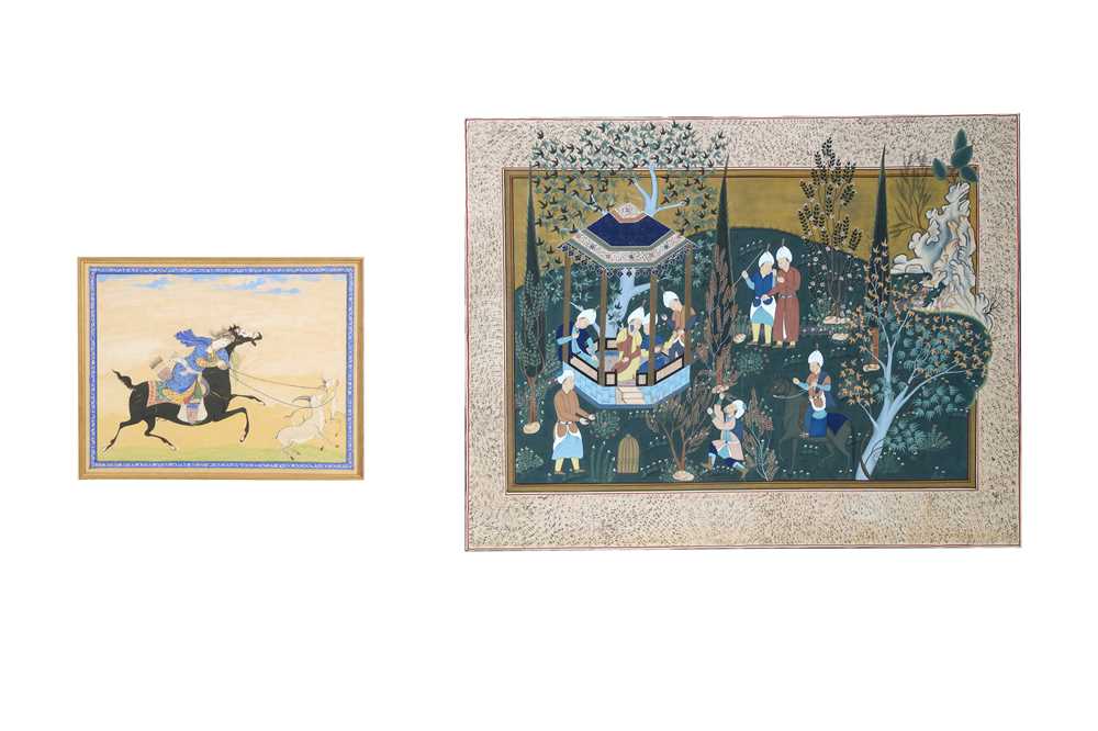 Lot 186 - TWO ARCHAISTIC SAFAVID-REVIVAL PAINTINGS