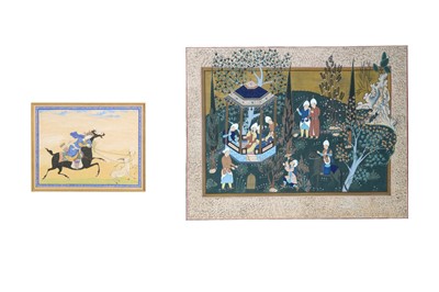 Lot 186 - TWO ARCHAISTIC SAFAVID-REVIVAL PAINTINGS