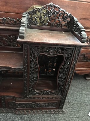 Lot 430 - A CHINESE HARDWOOD DISPLAY CABINET