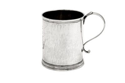 Lot 684 - A rare early George III provincial silver mug, Manchester circa 1760 by William Hardwicke the elder (d.1774)