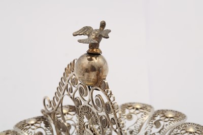 Lot 375 - A mid-19th century Greek silver filigree basket, Athens circa 1850 marked KANAS