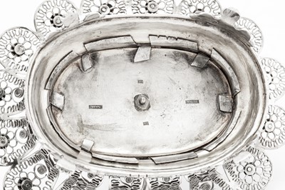 Lot 375 - A mid-19th century Greek silver filigree basket, Athens circa 1850 marked KANAS