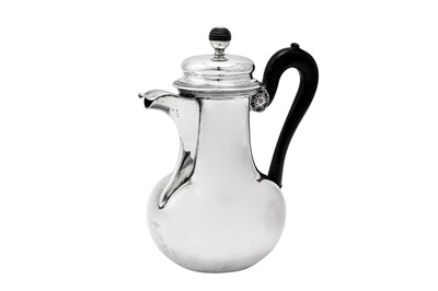 Lot 425 - A mid-19th century Belgian silver coffee pot, Brussels circa 1840 by Auguste Bonnevie (reg. 16th Jan 1839, d. 1870)