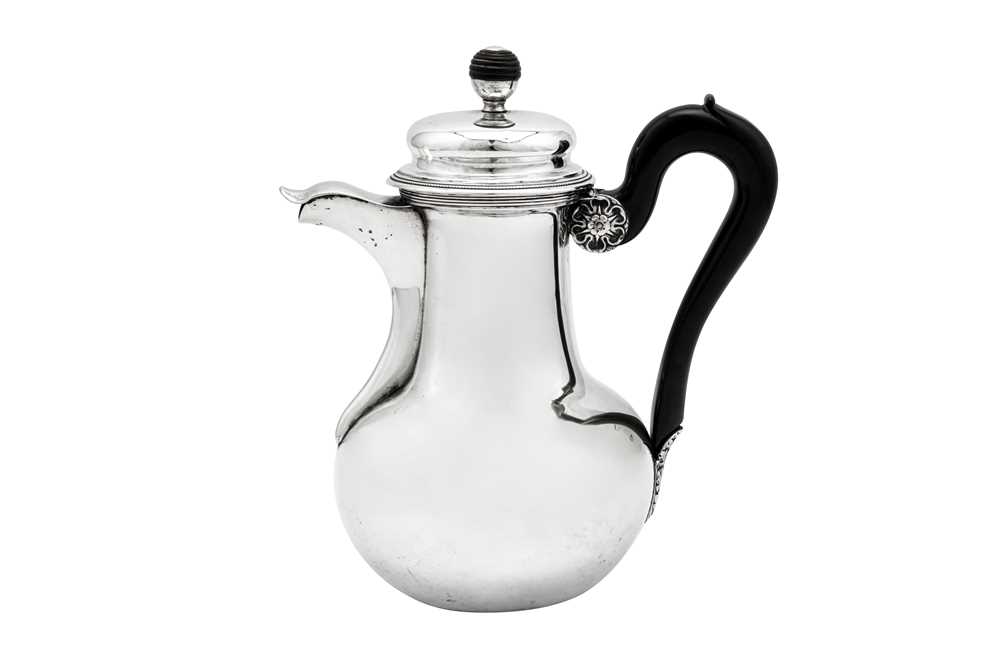 Lot 425 - A mid-19th century Belgian silver coffee pot, Brussels circa 1840 by Auguste Bonnevie (reg. 16th Jan 1839, d. 1870)