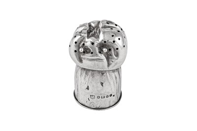 Lot 98 - A Victorian sterling silver novelty pepper pot, London 1879 by Henry Wilkinson and Co