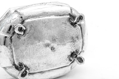 Lot 394 - An Ivan VI mid-18th century Russian 84 zolotnik sugar box, Moscow 1741 by Dimitry Konstantinov (b. 1712, active 1739-48)