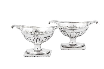 Lot 638 - A pair of George III sterling silver salts, London 1791 by William Fountain & Daniel Pontifex (reg. 29th July 1791)