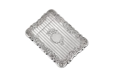Lot 52 - A cased Victorian sterling silver card case, Birmingham 1851 by Thomas Dones