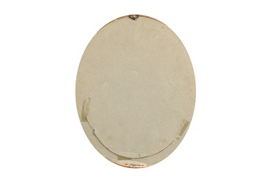 Lot 199 - AN OVAL REVERSE GLASS PAINTING OF IRISES