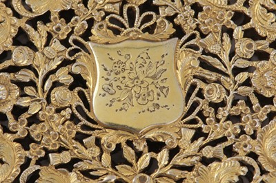 Lot 50 - A cased early Victorian sterling silver gilt card case, Birmingham 1838 by Taylor and Perry