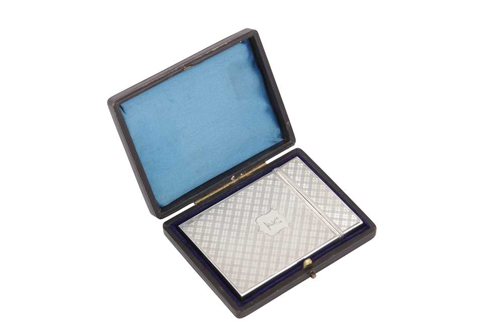 Lot 49 - A cased early Victorian sterling silver card case, Birmingham 1838 by Nathaniel Mills
