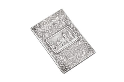 Lot 47 - A William IV sterling silver ‘castle top’ card case, Birmingham 1835 by Taylor and Perry