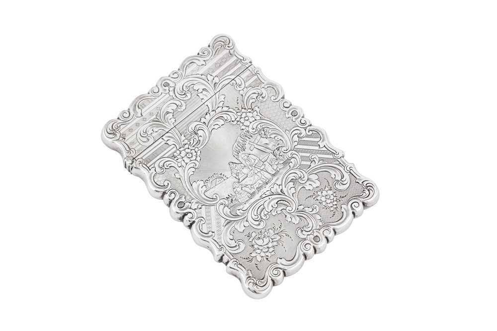 Lot 46 - A Victorian sterling silver card case, Birmingham 1848 by Yapp and Woodward