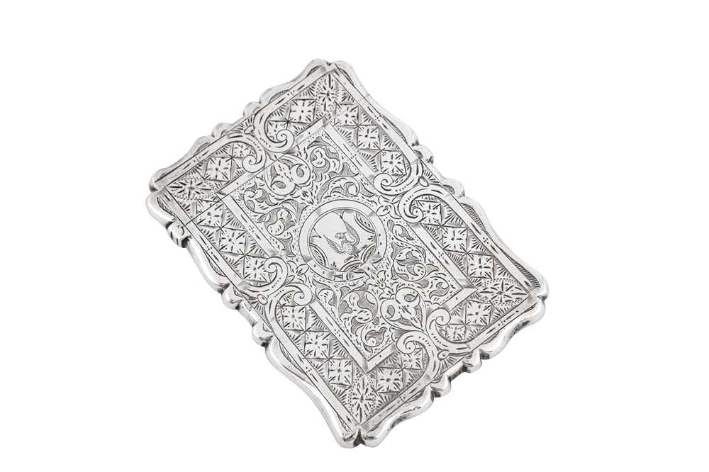 Lot 37 - A private collection of card cases, lot 37-52: A Victorian sterling silver card case, Birmingham 1871 no makers mark