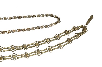 Lot 1076 - A QUANTITY OF JEWELLERY AND ACCESSORIES INCLUDING SILVER AND WHITE METAL NECKLACES AND A CARNELIAN-ENCRUSTED TURKMEN BANGLE