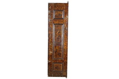 Lot 100 - A SET OF SAFAVID-REVIVAL LACQUERED, GILT AND POLYCHROME-PAINTED WOODEN DOORS