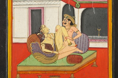 Lot 386 - AN EROTIC SCENE: LOVEMAKING IN THE PALACE AT NIGHT