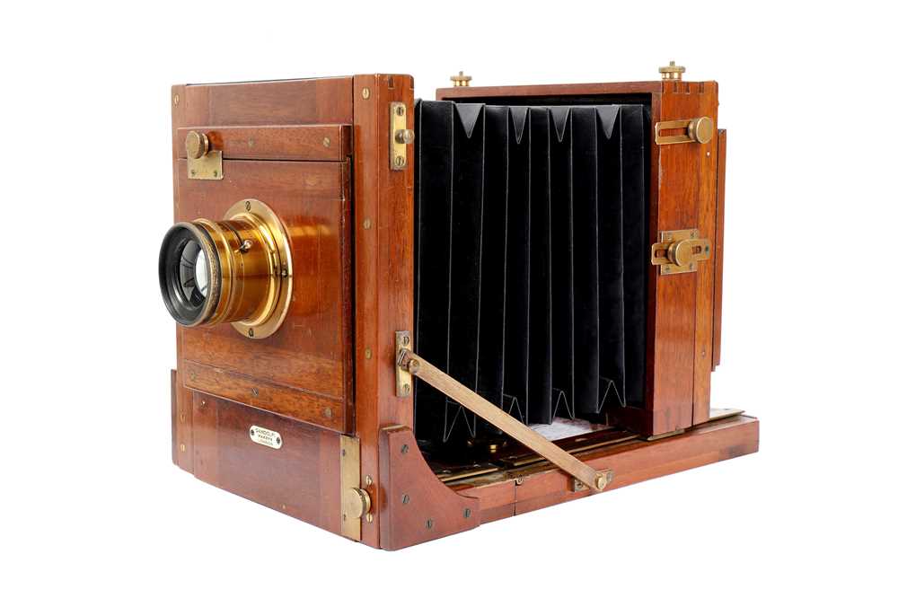 Lot 35 - An Early Gandolfi Half Plate Tailboard Mahogany & Brass Camera