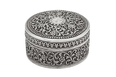 Lot 177 - A late 19th century Anglo – Indian silver table box, Cutch, Bhuj circa 1880 by Oomersi Mawji (active 1860-90)