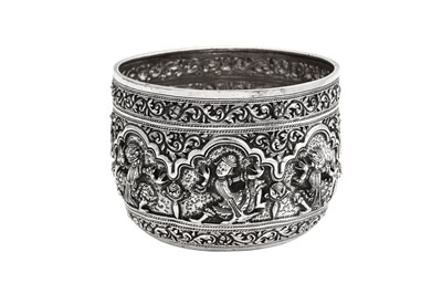 Lot 162 - A late 19th century silver bowl, either Anglo – Indian, Poona or Burmese circa 1890