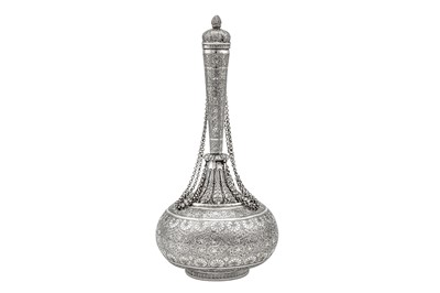 Lot 160 - A mid-19th century Anglo – Indian silver water bottle (surahi), Lucknow circa 1860