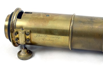 Lot 183 - A Large, Freestanding Brass Field Microscope by John Browning & 3 Others