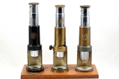 Lot 320 - A Large, Freestanding Brass Field Microscope by John Browning & 3 Others.