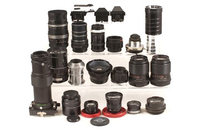 Lot 195 - End Lot of Lenses, Inc 70mm & 50mm Pentax 110 etc.