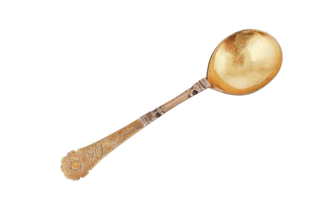 Lot 456 - A late 17th century Norwegian silver gilt spoon, Bergen circa 1680 by Oluf Jørgensen (active circa 1650-1700)