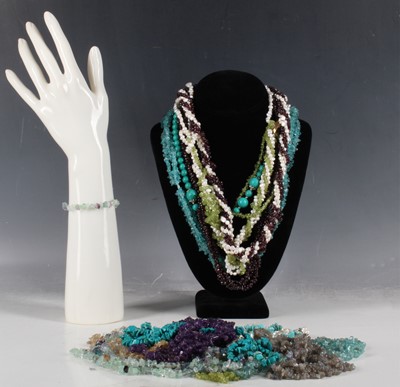 Lot 144 - A collection of semi-precious stone necklaces...