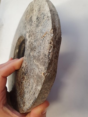 Lot 351 - A CHINESE JADE BI DISK.